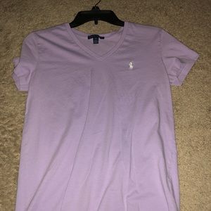 light purple women’s polo v neck